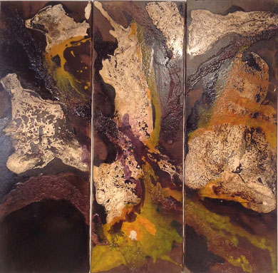 Mixed texture on canvas             triptych  3 x (120 x 40 cm)       