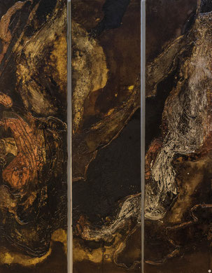 Mixed texture on canvas     Triptych 3 x (200 x 50 cm)