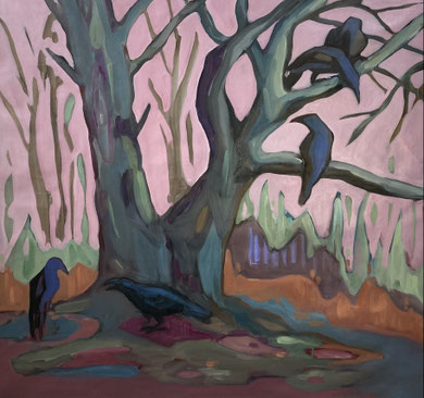 Ravens, 2022 - 110 x 100 cm, oil on canvas