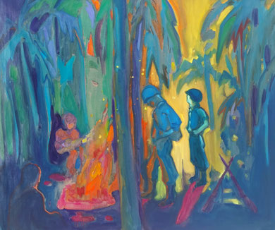 Who by fire, 2019 - 92 x 110 cm, oil on canvas