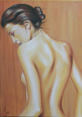 "Rückenansicht" 50 x 70 cm Acryl auf LW