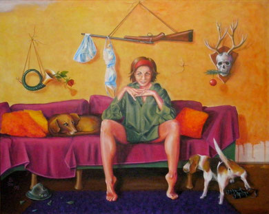 ""Halali!"  80 x 100 cm Acryl auf LW