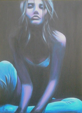 "Frau in Blau" 60 x 80 cm Keilrahmen ..... sorry ..... äußerst schlechtes Foto - wird noch ersetzt!