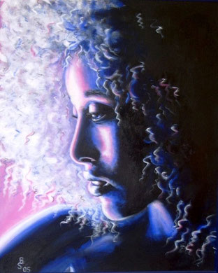 Frauenportrait nach Vorlage B. Lewin  50 x 60 cm Acryl