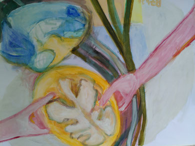 what can you give your daughter?, gouache on paper