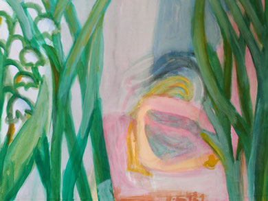 lili of the valley&spinach, gouache on paper,             54cmx42cm