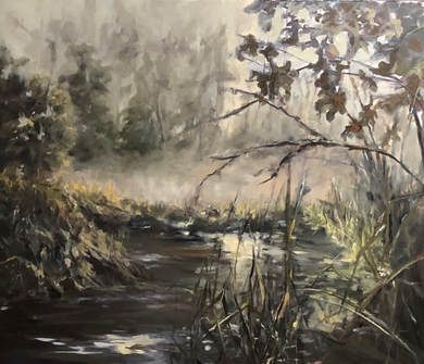 Moor im Morgennebel 60x70