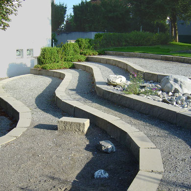 Sandsteine als Terrassierung,Eberhard Gartebau AG, Kloten