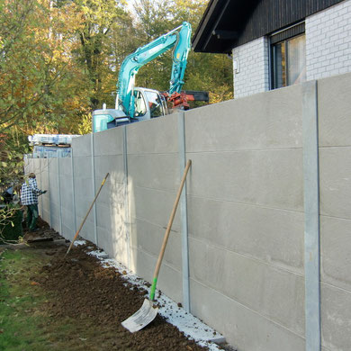 Betonbretter armiert, Stahlträger, Eberhard Gartenbau AG Kloten 