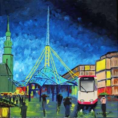Dortmund, die letzte Straßenbahn 50 x 50 cm.