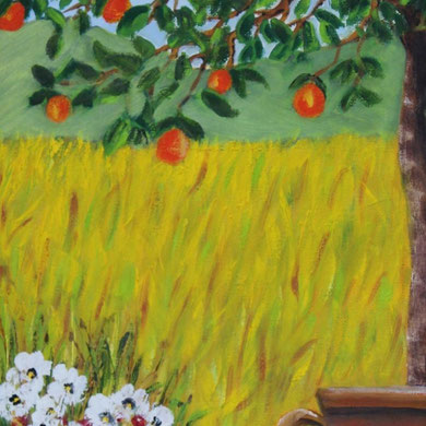 Auf der Terrasse, 24 x 30, Öl auf Leinwand 