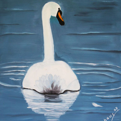 Schwan 50 x 60 cm, Öl auf Leinwand 