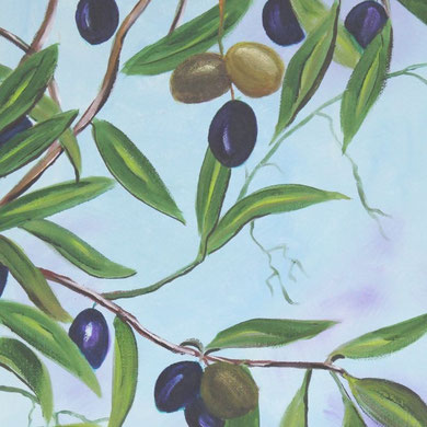 Olivenzweig, 30 x 40 Öl auf Leinwand, 