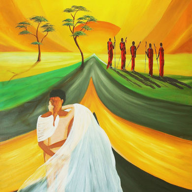 Krieg und Frieden, 80 x 100 cm, Öl auf Leinwand 