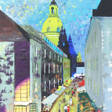 Dresden, 100 x 80 cm. Öl auf Leinwand