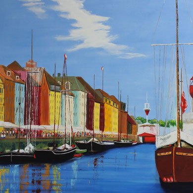 Kopenhagen 100 x 80 cm. Öl auf Leinwand