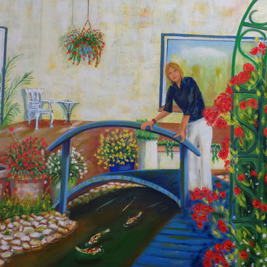 Im Garten 80 x 100 cm. Öl auf Leinwand 