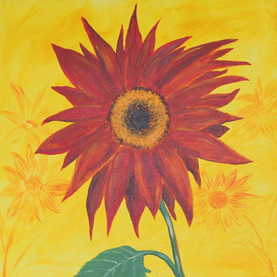 Sonnenblume, 70 x 70 cm, Öl auf Leinwand 