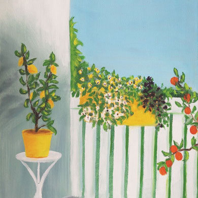 Sommermorgen 24 x 30, Öl auf Leinwand 
