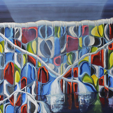 3 x 100, Teil 2, Öl auf Leinwand 100 x 300 cm