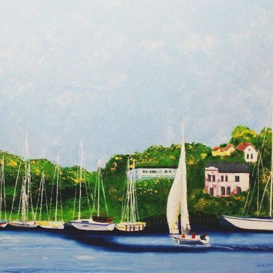 Flensburg, Spachtelarbeit 120 x 100 cm. Öl auf Leinwand