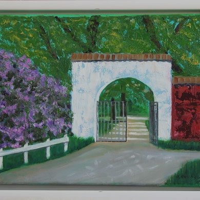 Husum im Schlosspark 24 x 30 cm. Öl auf Leinwand