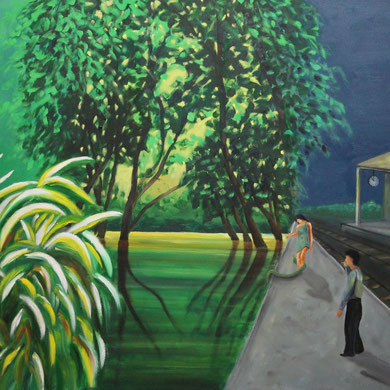 5 vor 12, Öl auf Leinwand 80 x 120 cm,  