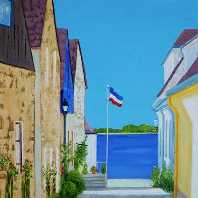 Fuß am Holm in Schleswig, Öl auf Leinwand 80 x 60 cm.