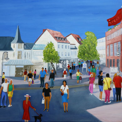 Stadtweg Schleswig, 80 x 60 cm. Öl auf Leinwand 