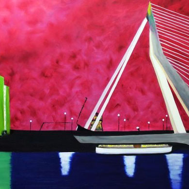 Rotterdam 120 x 80 cm. Öl auf Leinwand.