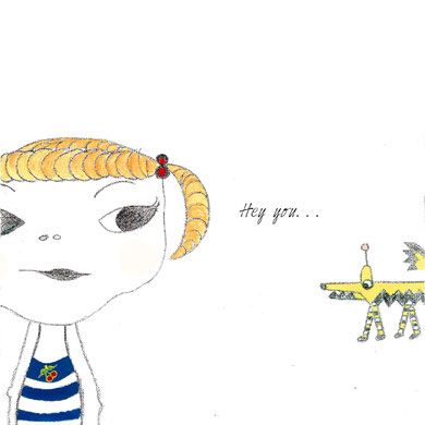 Trine mit ihrem Roboterhund