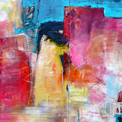 Städte am Meer tanzen nachts Samba  |  160 x 100   (2-tlg)