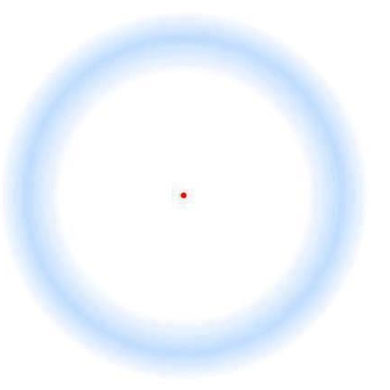 Auf den Roten Punkt schauen - Kreis verschwindet