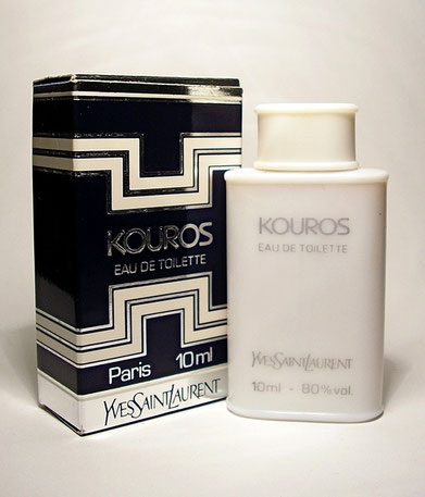 KOUROS - EAU DE TOILETTE POUR HOMME 10 ML : SERIGRAPHIE DIFFERENTE SUR LA BOÎTE