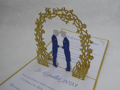 Faire-part Mariage Pop-Up personnalisé - Faire-part kirigami