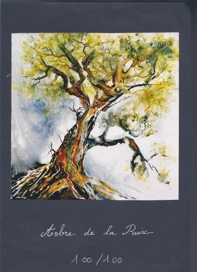 Arbre de la Paix   Acrylique sur toile  100 x 100    Prix 800 €