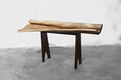 C1259 · Poplar, Europ.Walnut, Desk, console, sculpture, woodworking, interiordesign, woodsculptures, art, woodart, wooddesign, decorativewood, originalartwork, modernwoodsculpture, joergpietschmann, oldwood,organicwood, interiordesign,stand