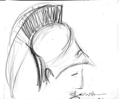 Casque spatiate (étude)