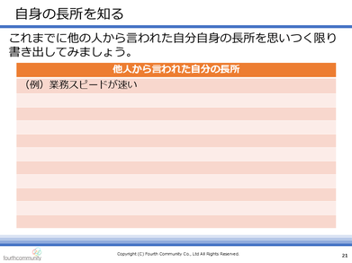自身の長所を知る