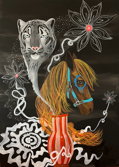 STERNENSTAUBKANONE, Acryl auf Leinwand, 140 x 100 cm, 2022