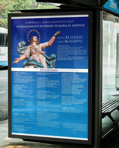 Grafica relizzata per la stampa del manifesto dei festeggiamenti religiosi ad ischia - Comune di Lacco Ameno
