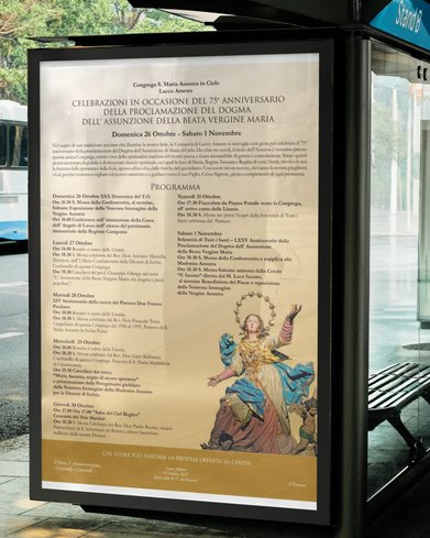 Progettazione grafica con impaginazione del programma degli eventi collegati ai festeggiamenti ad Ischia della madonna Assunta in cielo