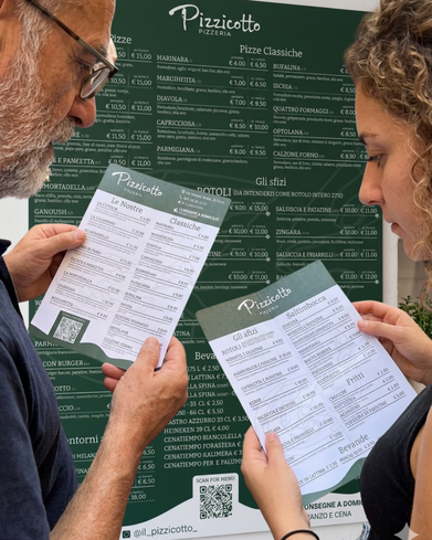 Grafica realizzata ad Ischia per la stampa del prezzario esterno e dei volantini per la pizzeria pizzicotto di Forio 