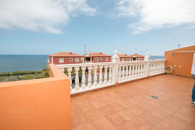 Blick von der Terrasse der Wohnung bis zum Strand von Puerto de la Cruz