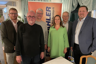 v. l.: Björn Beicken, Manfred Rädlein, Norbert Braun,  Katrin Kirchner,  Peter Schröder,  Stefan Schefter