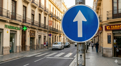 Diferencia entre señal de sentido único y dirección obligatoria