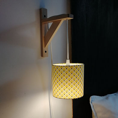Motifs des appliques murales Art déco Éventails Jaune Pâle