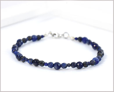 Edelsteinarmband mit Lapislazuli Mix  2 - 5 mm / 925 Silber  34,90 €