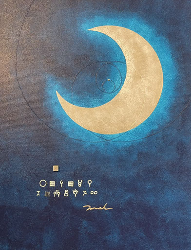 MIDDAY MOON S 1   F6   318mm×410mm   2025 Acrylic on canvas, wood