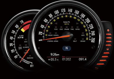 model-VINTAGE(BLUE):STANDARD／mini f56 メーター 内装 パーツ